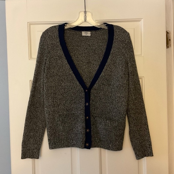 Wallace Merino Wool Cardigan Sweater Gray Blue Women’s Size XS Preppy Academia - Picture 1 of 8